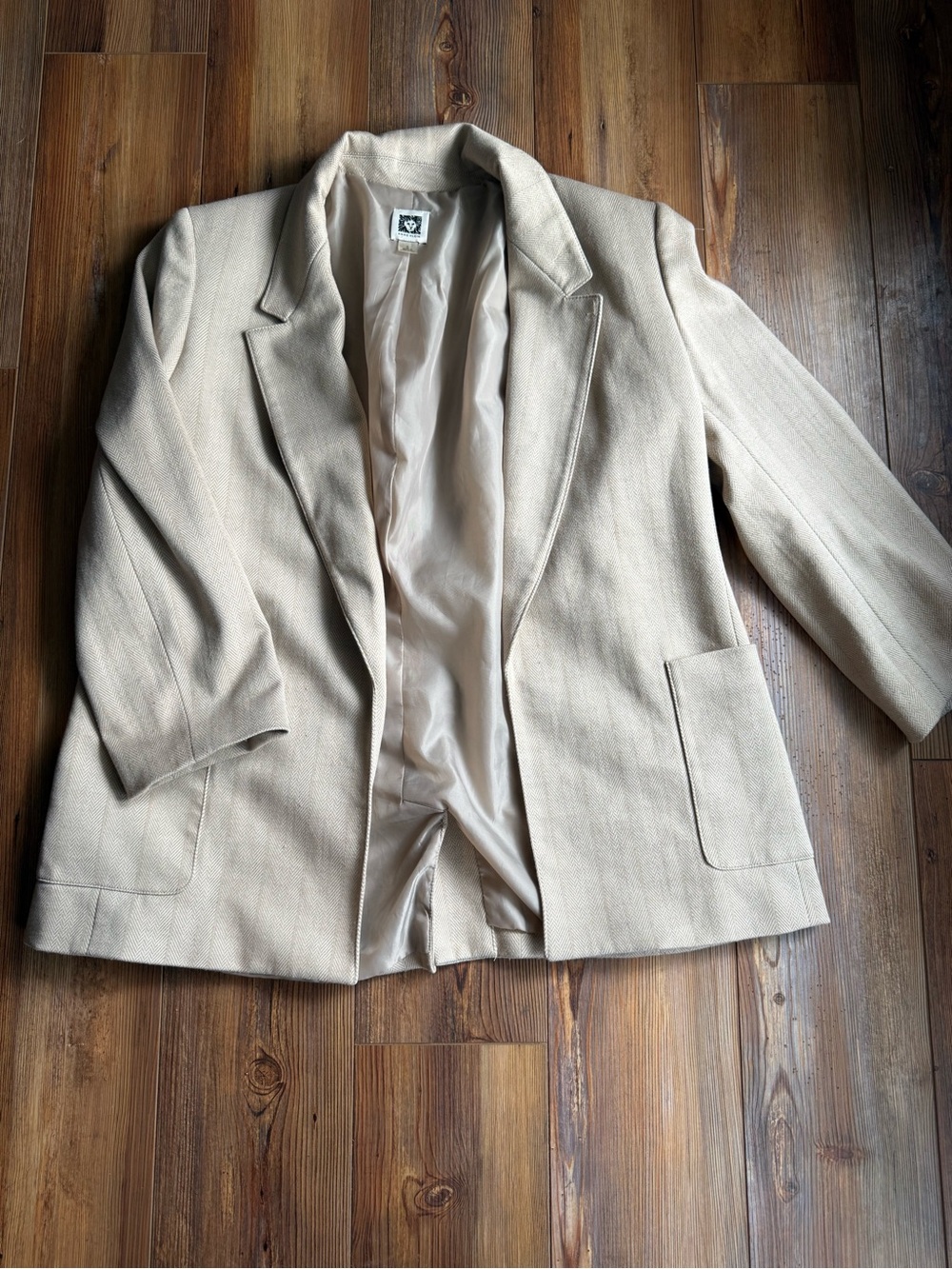 Anne Klein Beige Cream Tailored Blazer Jacket